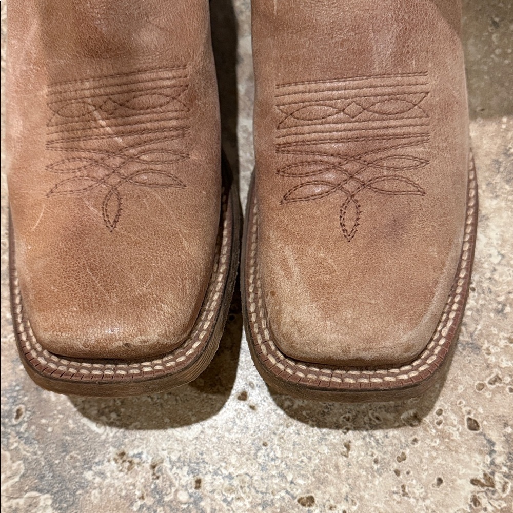 Turquoise and Brown Heeled Boots - Picture 3 of 3